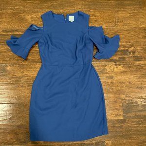 Cece Blue Dress Cold Shoulder, Size US 2